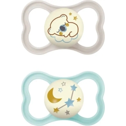 Air Night - 2 Silicone pacifiers 6m+ pink neutral