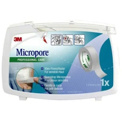 Micropore - Paper plaster with dispenser size 5 meters x 1,25 cm