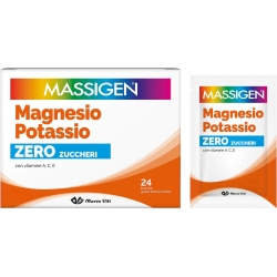 Massigen Magnesium and potassium Zero sugars - 24 sachets