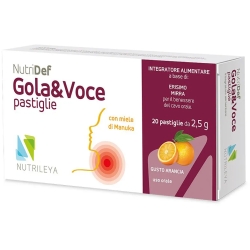 Nutridef Gola & Voce Lung Health Supplement 20 Lozenges orange flavor