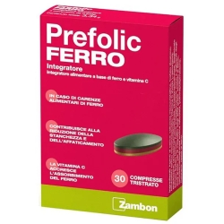 Prefolic Ferro - Iron and vitamin C supplement 30 three-layer tablets