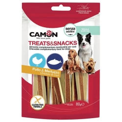 Treats & Snacks chicken & Cod - Chewable complementary feed for dog 80 G