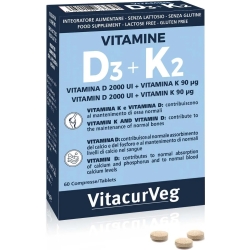 Vitamins D3+K2 - Bone health supplement 60 tablets