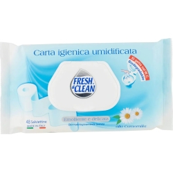 Chamomile moistened toilet paper - 48 emollient and delicate wipes