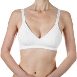 Nursing Bra - White Cotton Nursing Bra 3C