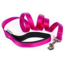 Padded Leash in Nylon 25 Mm X 120 Cm Pink