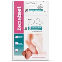 Benefeet - 2 exfoliating gloves for the feet + moisturizing cream