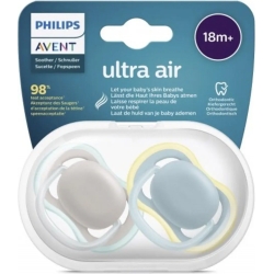 Ultra Air 18m+ - 2 silicone soothers - neutral