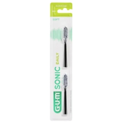 Gum Sonic Daily - 2 x Black Cordless Replacement Toothbrush Heads