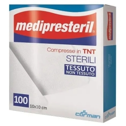 100 Sterile Gauze TNT Compresses 10x10 cm