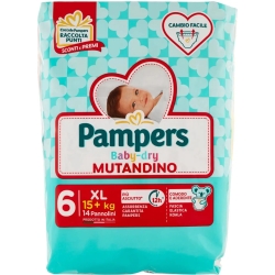 baby dry mutandino - size xl (15kg+)14 diaspers