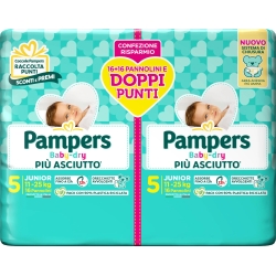 Baby Dry Duo - 32 diapers Size 5 Junior (11-25 kg)