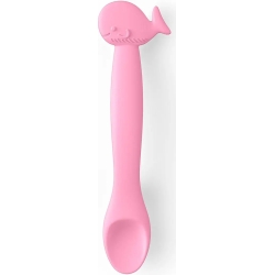 Whale - silicone spoon - pink
