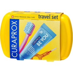 Travel set for oral hygiene - yellow