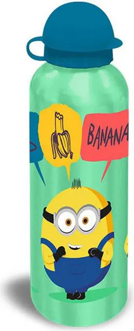 Aluminum bottle with Minions decorations - assorted colors