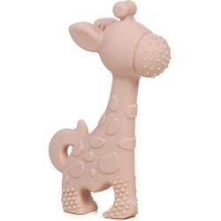 Giraffe Shaped Silicone Teething Ring - Pink