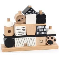 Cheerful Stackable Bricks - Black And White