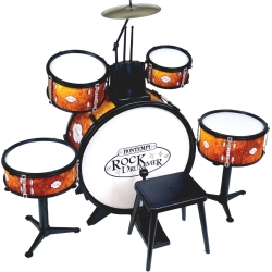 6 Element Drum Kit With Stool And Drum Sticks - Orange