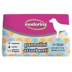 12 Absorbent Diapers For Female Dogs Size S 25-33 Cm
