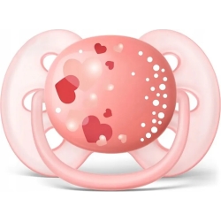 Ultra Soft - Silicone Soothers 6-18m+ pink