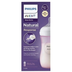 Natural Response 1m+ - baby bottle pink 260 Ml