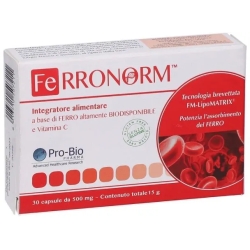 Ferronorm - Iron And Vitamin C Supplement 30 Capsules