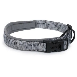 Deluxe - Adjustable Padded Nylon Collar Size L - Silver