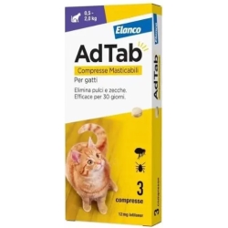 AdTab 12 Mg >0,5-2 Kg - Anti Flea and Tick Treatment for Cats 3 Tablets