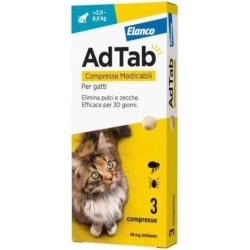 AdTab 12 Mg >2-8 Kg - Anti Flea and Tick Treatment for Cats 3 Tablets