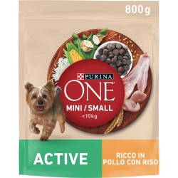 One Mini/Small < 10kg Active - Chicken Rich With Rice Dog Kibbles 800 g