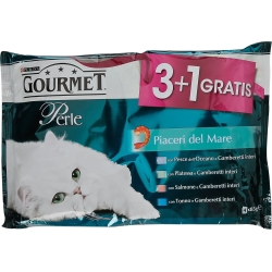 Wet cat food with Salmon, Plaice, Tuna, Ocean Fish 4x85 g
