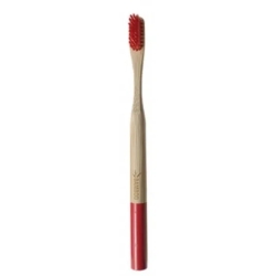 Medium bamboo toothbrush - red