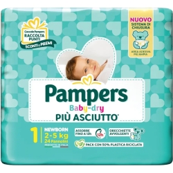 Baby Dry - 24 Diapers Size 1 Newborn 2-5 kg