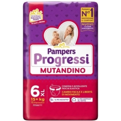 Progressi Mutandino Extra Large - 15 Panty Diapers Size 6 (15+ Kg)