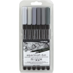 Aqua Brush Duo - 6 Marker Set - Grey Tones