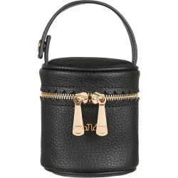 Black eco-leather pacifier holder