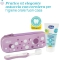 First Teething Set 6M+ - Toothbrush With Toothpaste Set - Lilac