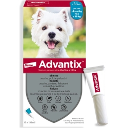 Advantix Spot On 4-10 Kg - Antiparasite For Dogs 6 Pipettes 1 Ml