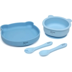 4 Silicone Dishes - Light Blue 4+m