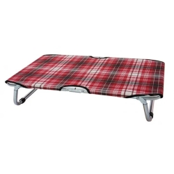 Folldable metallic dog bed 50x80 cm - red