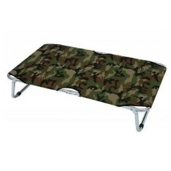 Folldable metallic dog bed 50x80 cm - camouflage green