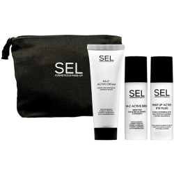 Moisturizing and illuminating face & eye set + Pochette