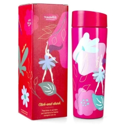Click-and-drink - Pink steel thermos