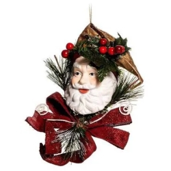 Red and Gold Santa Claus face decoration