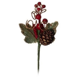 Red and green floral outdoor Christmas decoration 25 cm