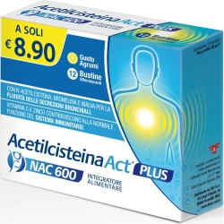 Acetilcisteina Act Plus Nac 600 - Lung Health Supplement 12 Sachets