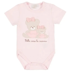 ?Lovely As A Mummy' - 3M+ Short-Sleeved Bodysuit - Pink