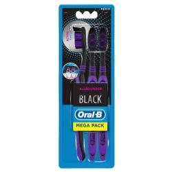 All Rounder Black - 3 medium toothbrushes