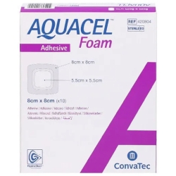Aquacel Foam Adhesive - 10 Foam Adhesive Dressings 8 X 8 Cm