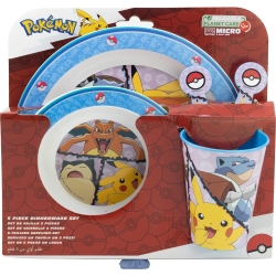 5-piece dinnerware set with pokemon decorations